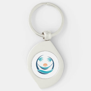 Luxury Hammock Sunset Logo Keychain