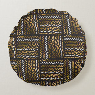 Luxury hand drawn seamless pattern round pillow