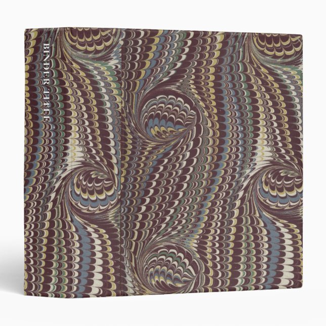 Luxury Handmade French Nonpareil Marbled Paper Binder (Front/Spine)