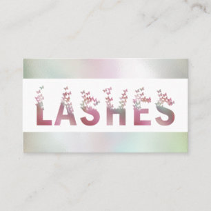 Luxury holographic butterflies lashes logo business card
