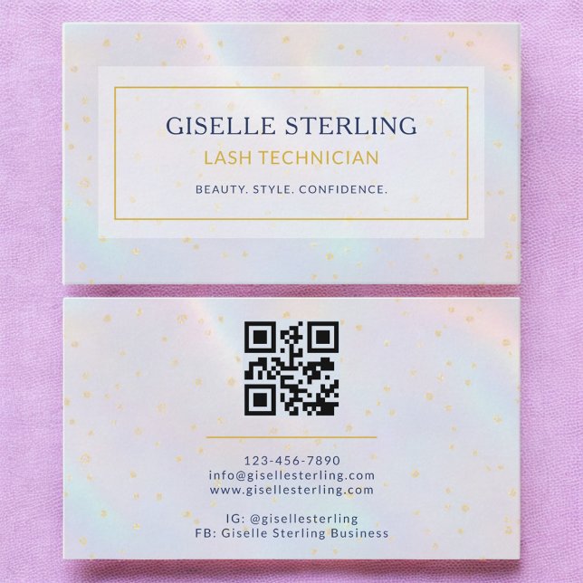 Luxury Holographic Lash Technician Modern  Business Card (Creator Uploaded)