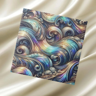 Luxury Home   Rainbow Coastal Ocean Waves Tile