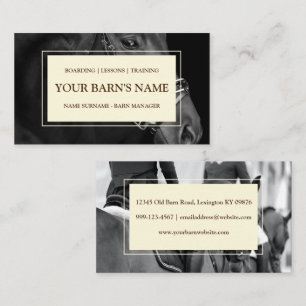 Luxury Horse Boarding Barn Equestrian Business Car Business Card