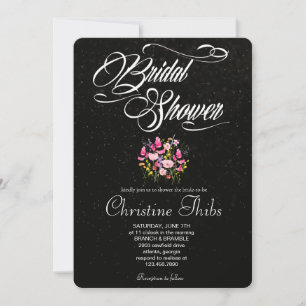 Luxury Hot Pink Floral Bridal Shower Invitation