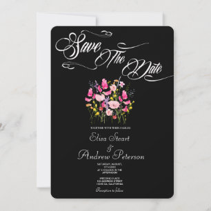 Luxury Hot Pink Floral Save the Date Invitation