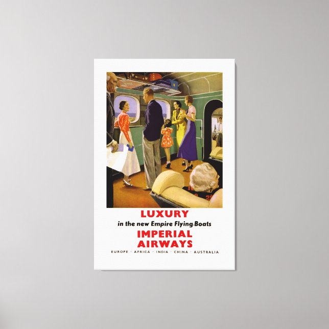 Luxury in the New Empire Flying Boats - L Canvas Print (Front)