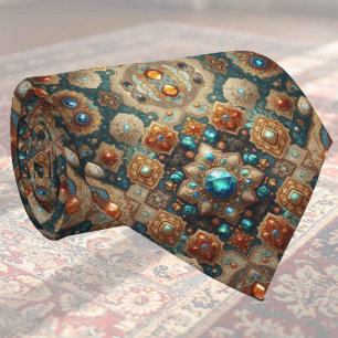 Luxury Indian Designer Rug   Faux Silk Neck Tie