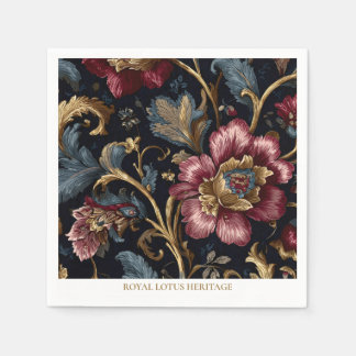 Luxury Indian Floral Paper Napkins Vintage Royal 