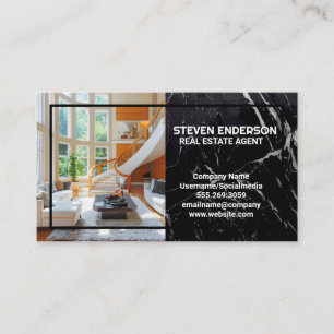 Luxury Interior   Black Marble Business Card