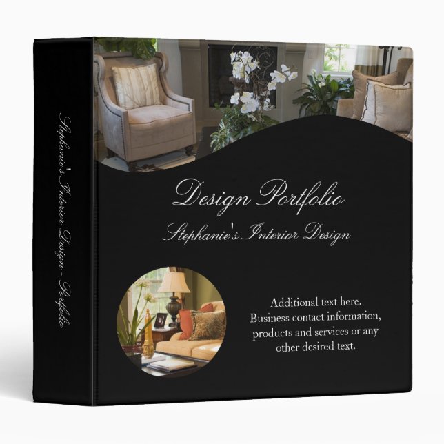 Luxury Interior Design Portfolio Home Decorating Binder (Front/Spine)