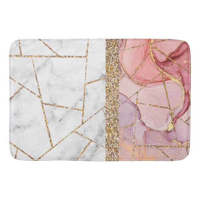 Luxury Interior Marble Stone Glitter Bath Mat (Front)