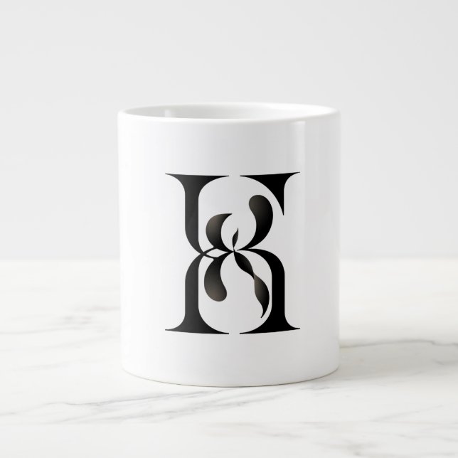 Luxury Interlocking Initials Monogram Elegant Seri Large Coffee Mug (Front)