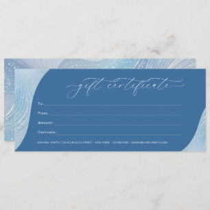 Luxury Iridescent Blue Gradient Gift Certificate