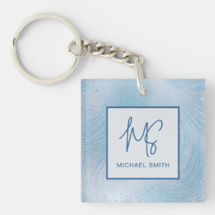 Luxury Iridescent Blue Gradient Keychain