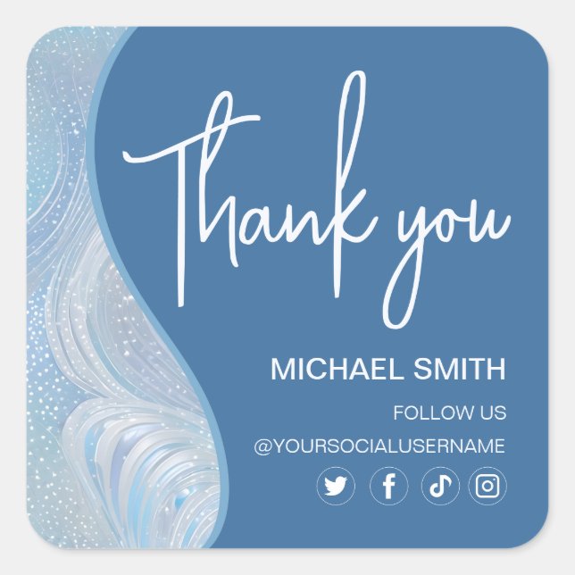 Luxury Iridescent Blue Gradient Sticker (Front)