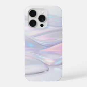 Luxury Iridescent Pearl Holographic Liquid Flow iPhone 15 Pro Case