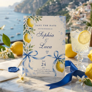 Luxury Italian Lemon Save the Date Watercolor Invitation