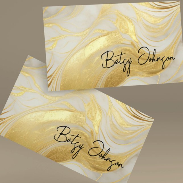 Luxury Ivory and Gold Foil Business Card (Creator Uploaded)