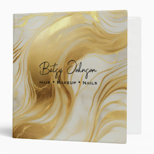 Luxury Ivory and Gold Foil Marbled Binder