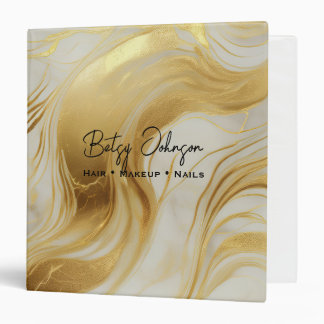 Luxury Ivory and Gold Foil Marbled Binder