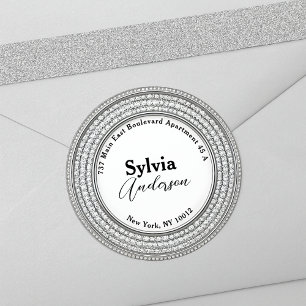 Luxury Jewelled Triple Halo Return Address Label