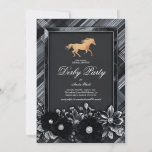 Luxury Kentucky Derby Bridal Shower Invitation Bla