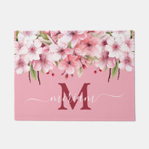 Luxury Kitchen Floor Mat: Cherry Blossoms Flowers Doormat