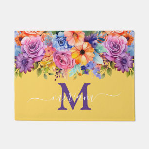 Luxury Kitchen Floor Mat: Spring Flowers Yellow Doormat