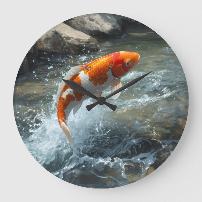 LUXURY KOI FISH ARTWORK LARGE CLOCK (Front)