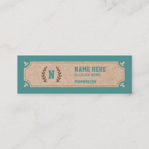 Luxury Kraft PRINTED Teal Mini Business Card