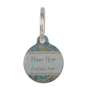 Luxury Lapis Lazuli Marble Pet Tag
