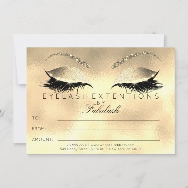 Luxury Lashes Extension Makeup Certificate Gift (Front)