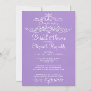 Luxury Lavender Bridal Shower Invitations