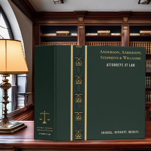 Luxury Law Firm Forest Gold Classic Attorney Binder