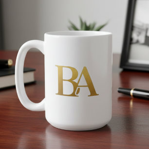 Luxury Law Firm Monogram Coffee Mug Navy & Gold
