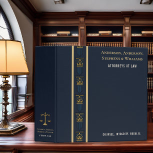 Luxury Law Firm Navy Gold Classic Attorney Office Binder