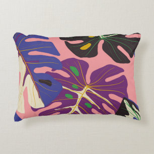 Luxury leaf art deco wallpaper. Nature background. Accent Pillow