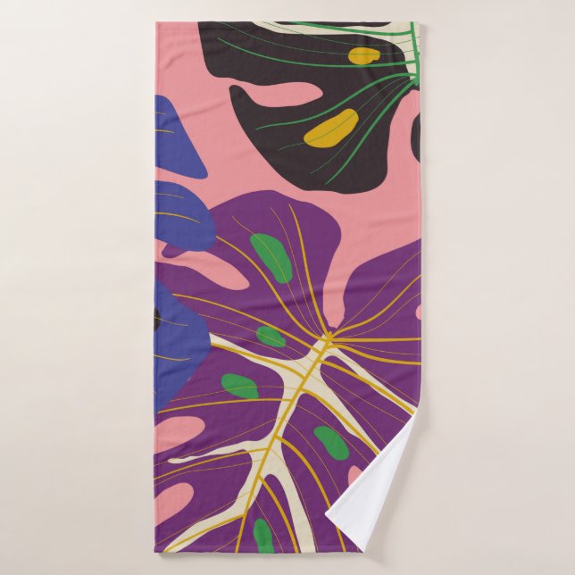 Luxury leaf art deco wallpaper. Nature background. Bath Towel (Bath Towel)