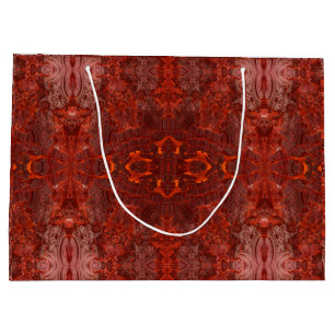Luxury Leather Textured Golden Brown Pattern Large Gift Bag