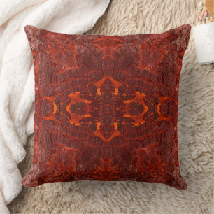 Luxury Leather Textured Golden Brown Pattern Throw Pillow