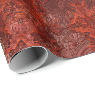 Luxury Leather Textured Golden Brown Pattern Wrapping Paper