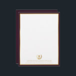 Luxury Legal Professional Personalized Logo Letterhead<br><div class="desc">Legal Professional Business design. This modern and elegant design exude sophistication,  making it ideal for estate planners,  attorneys,  and advisors. Matching products can be found in Burgundy Legal Professional Business collection.</div>