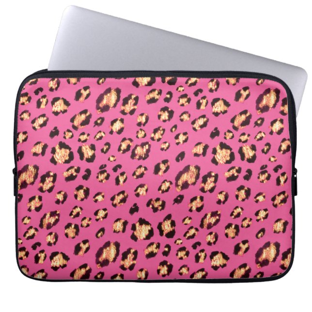 Luxury leopard laptop sleeve (Front)
