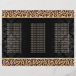Luxury Leopard Print & Damask Tri-Fold Brochures