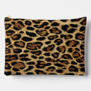 Luxury Leopard Skin Elegant Wild Animal Fur Design Accessory Pouch