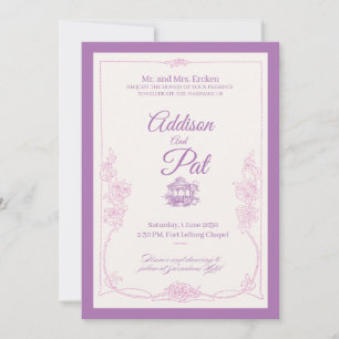 Luxury Light Purple wedding invitation