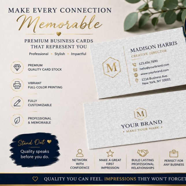 Luxury Linen Business Cards Template (Creator Uploaded)