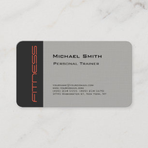 Luxury Linen Grey Personal Trainer Sport Plain Business Card
