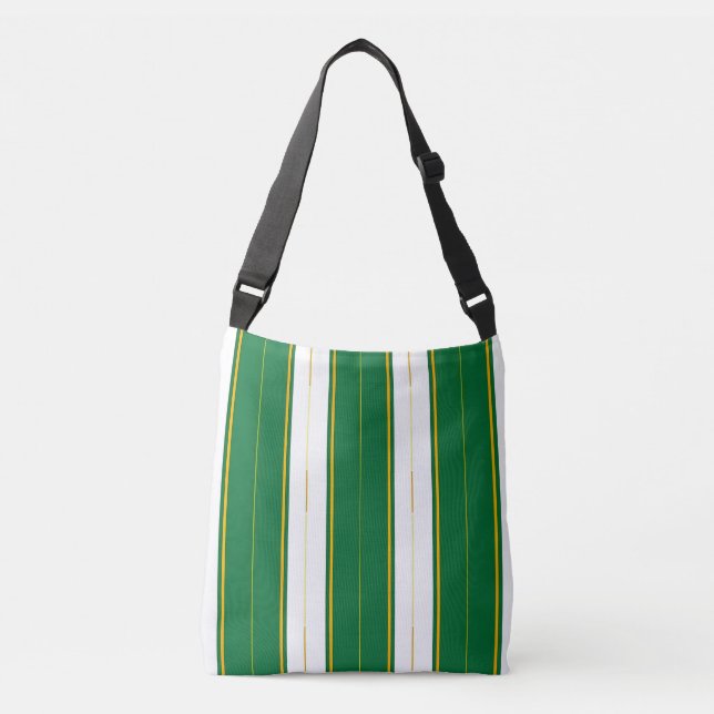 Luxury Linen Modern Green Gold Texture Collection Crossbody Bag (Front)