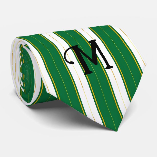 Luxury Linen Modern Green Gold Texture Collection Tie (Rolled)